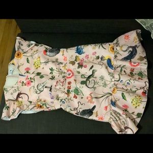 Red Valentino riples and bird dress